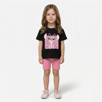 Cartoon T-Shirt and Shorts Set