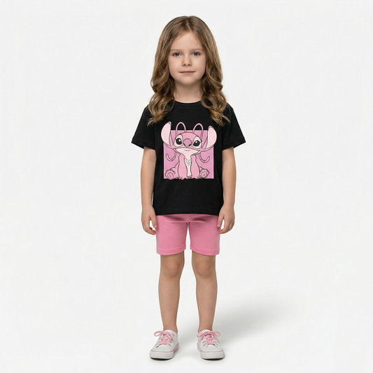 Cartoon T-Shirt and Shorts Set