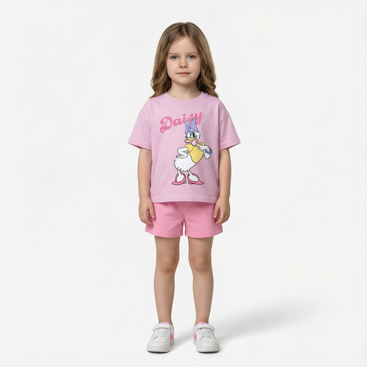 Cartoon T-Shirt and Shorts Set
