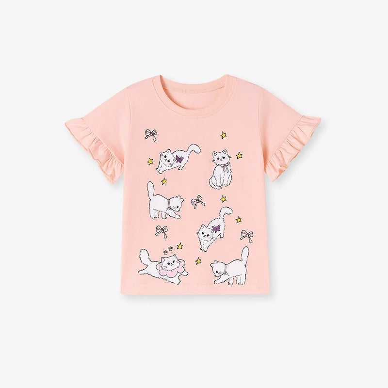 Summer 100% Cotton Cats T-Shirt & Shorts Set