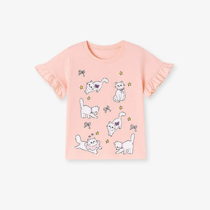 Summer 100% Cotton Cats T-Shirt & Shorts Set