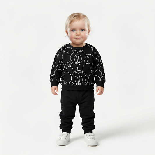 Cotton Sweatshirt and Pants Set