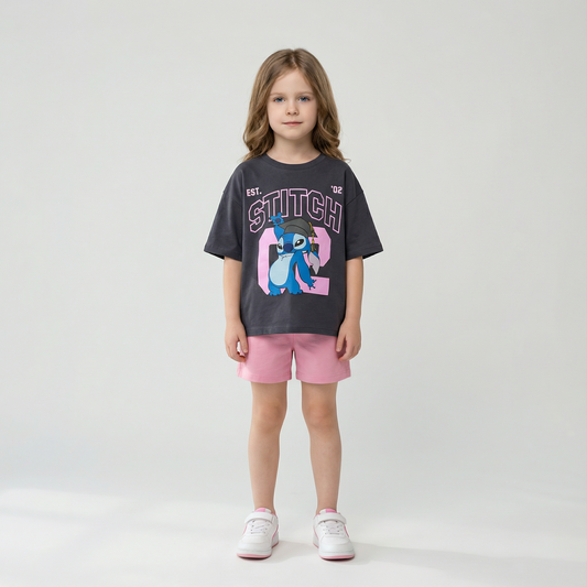 Cartoon T-Shirt and Shorts Set