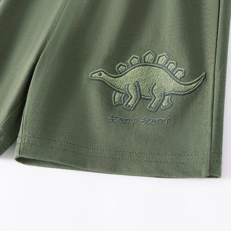 Summer 100% Cotton Dinosaurs T-Shirt & Shorts Set