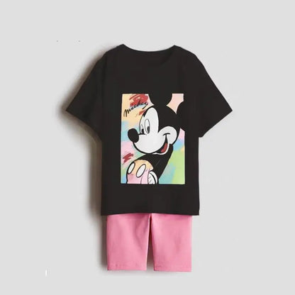 Cartoon T-Shirt and Shorts Set