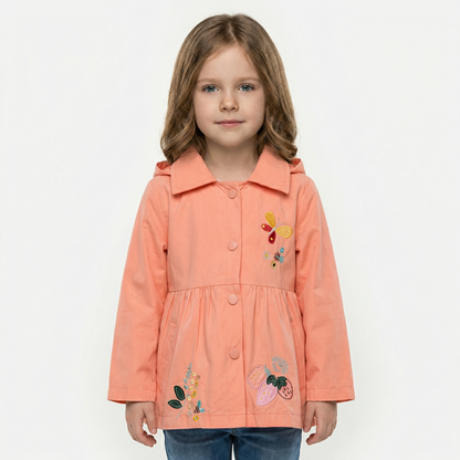 Strawberry Embroidery Hoodie Jacket