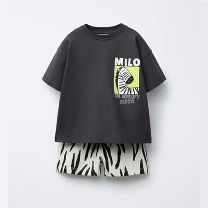 Cartoon T-Shirt and Shorts Set