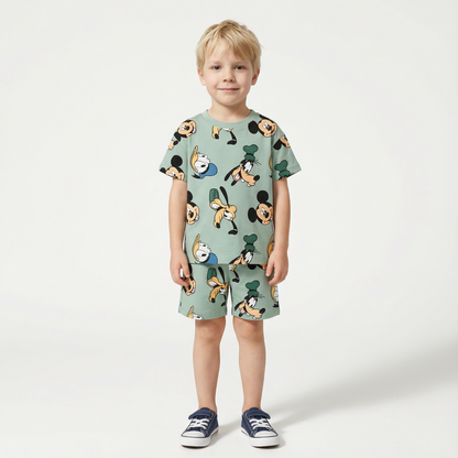 Cartoon T-Shirt and Shorts Set