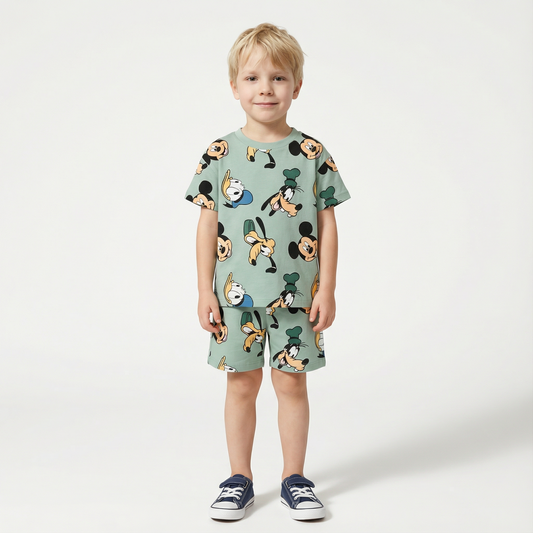 Cartoon T-Shirt and Shorts Set