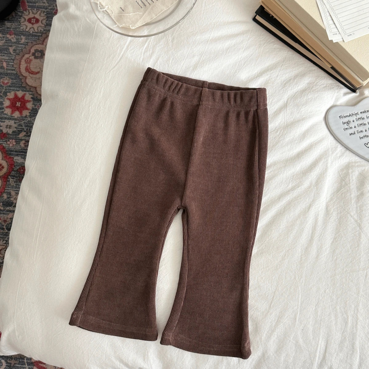 Loose Solid Color Bell Bottom Pants