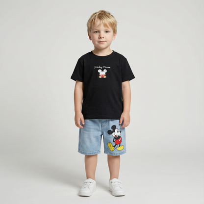 Mickey Mouse T-shirt & Jeans Shorts Set