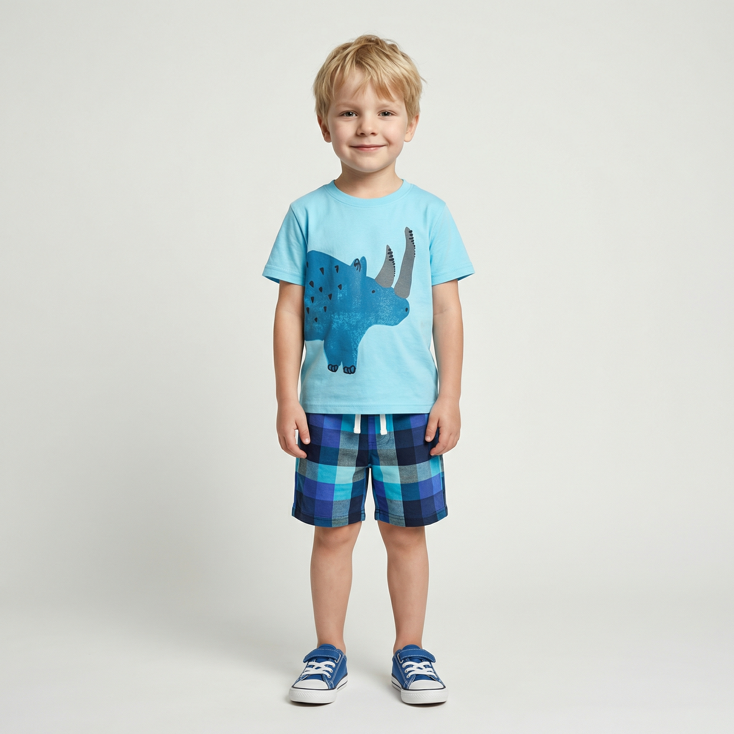 Summer 100% Cotton Dinosaur T-Shirt & Shorts Set