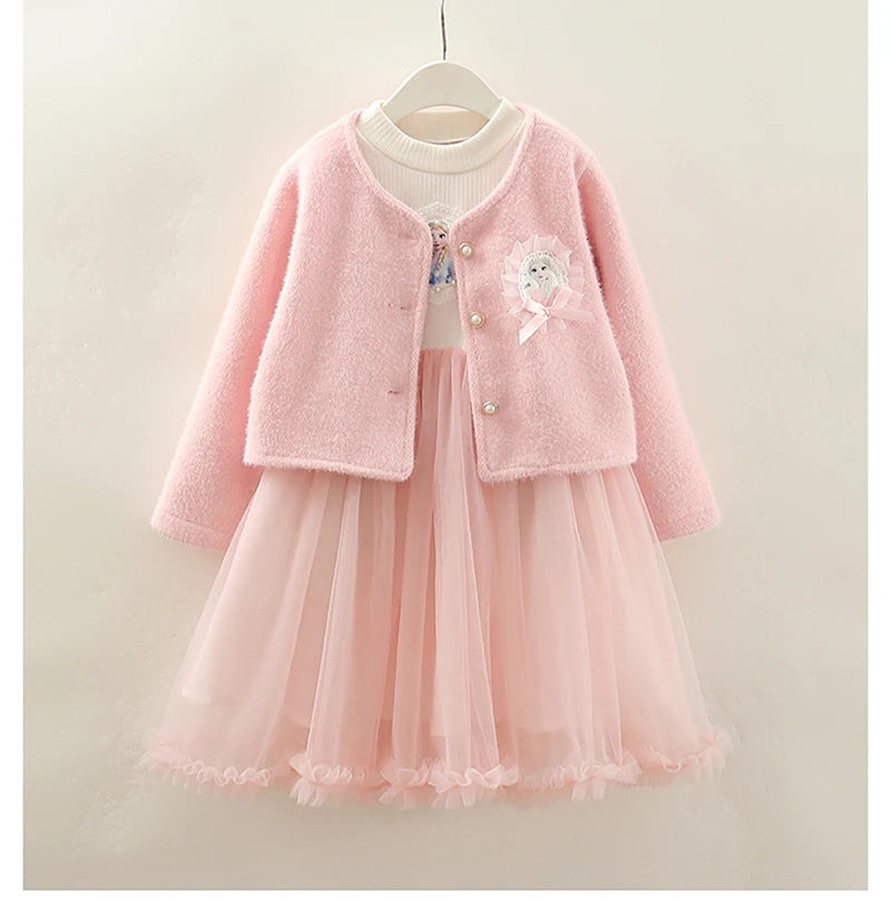 Princess Elsa Tulle Dress with Soft Cardigan