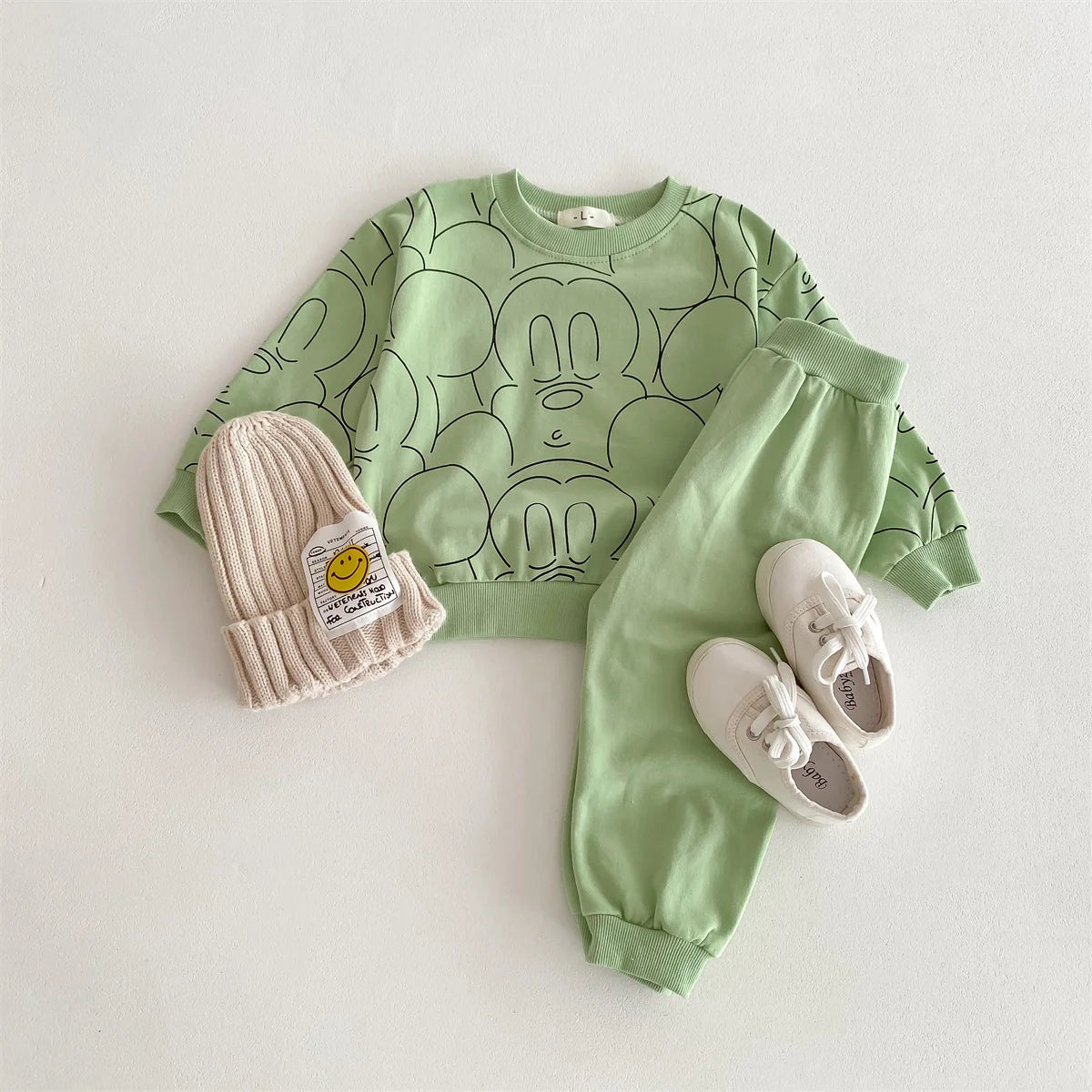 Cotton Sweatshirt and Pants Set