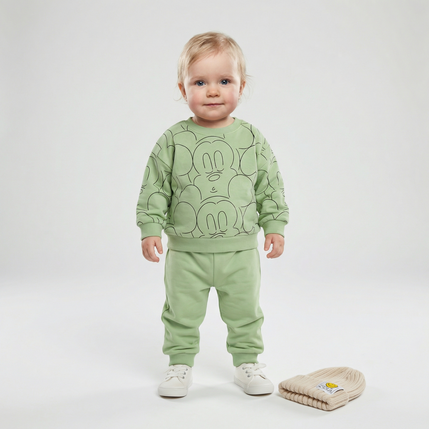 Cotton Sweatshirt and Pants Set