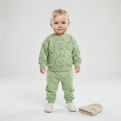 Cotton Sweatshirt and Pants Set