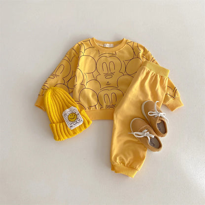 Cotton Sweatshirt and Pants Set