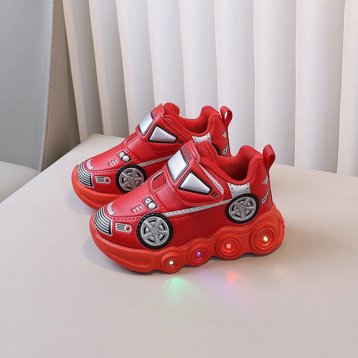 PU Leather LED Light Up Car Sneakers
