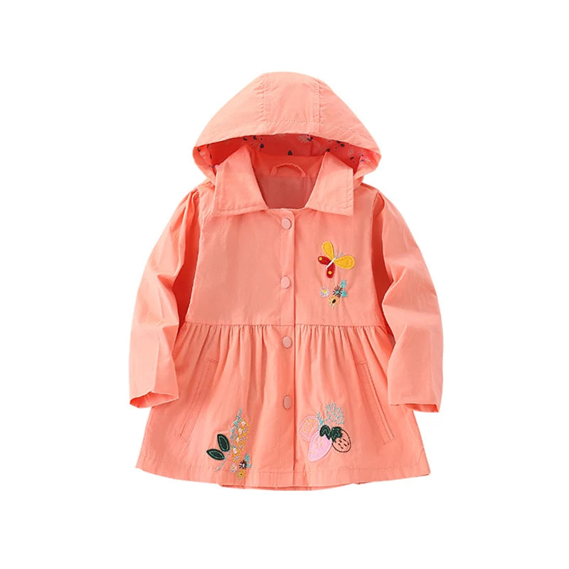 Strawberry Embroidery Hoodie Jacket