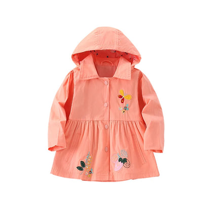 Strawberry Embroidery Hoodie Jacket