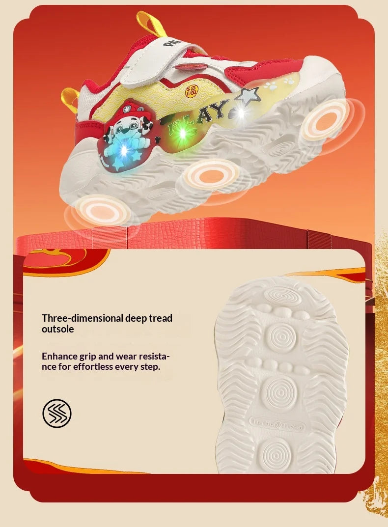 Genuine PAW Patrol Strap, Breathable, Non-Slip, LED Sneaker Shoes