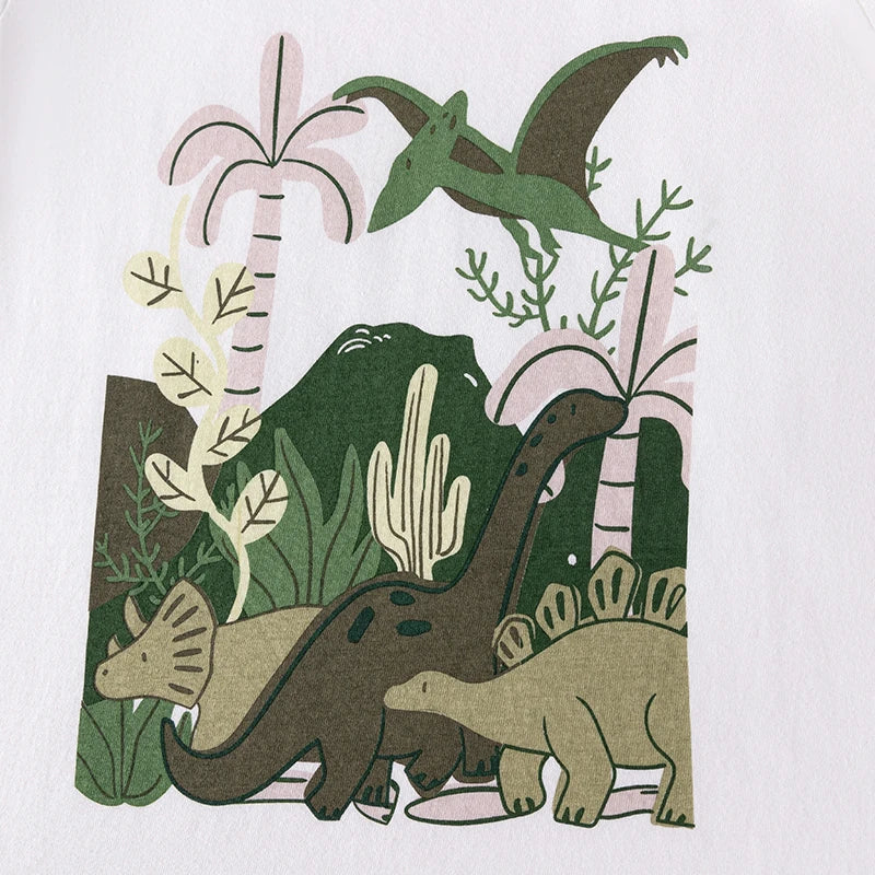 Summer 100% Cotton Dinosaurs T-Shirt & Shorts Set