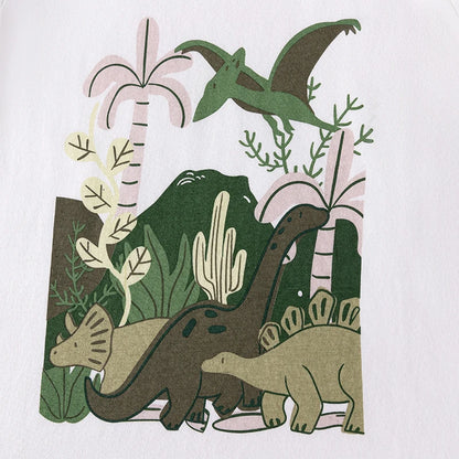 Summer 100% Cotton Dinosaurs T-Shirt & Shorts Set