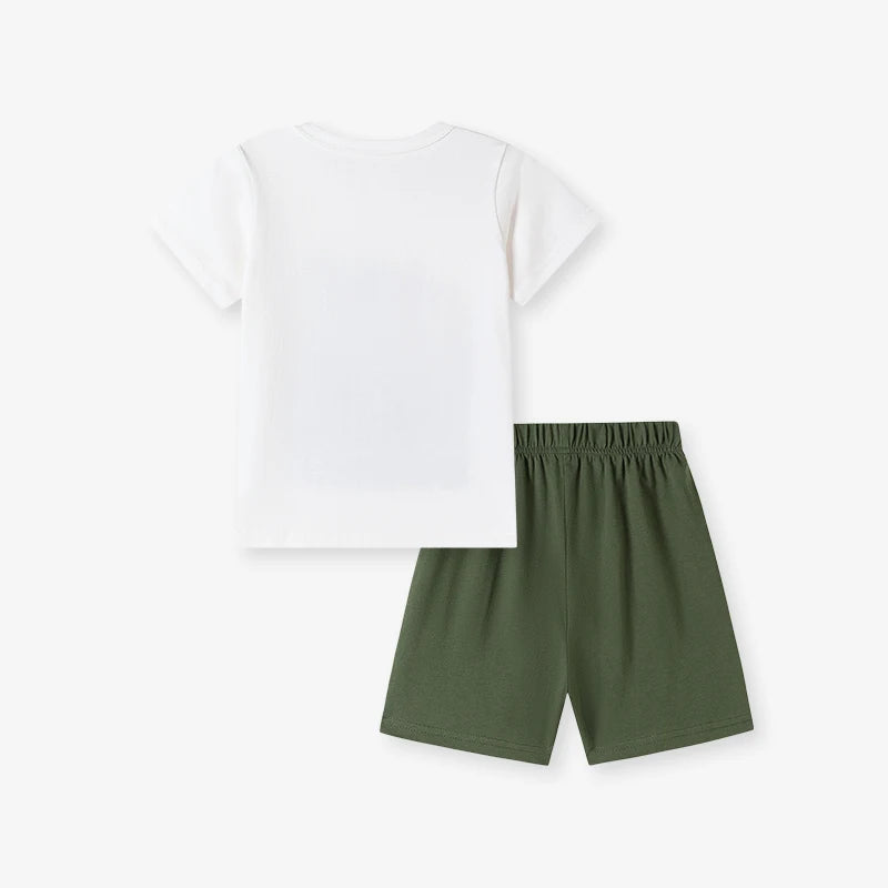 Summer 100% Cotton Dinosaurs T-Shirt & Shorts Set
