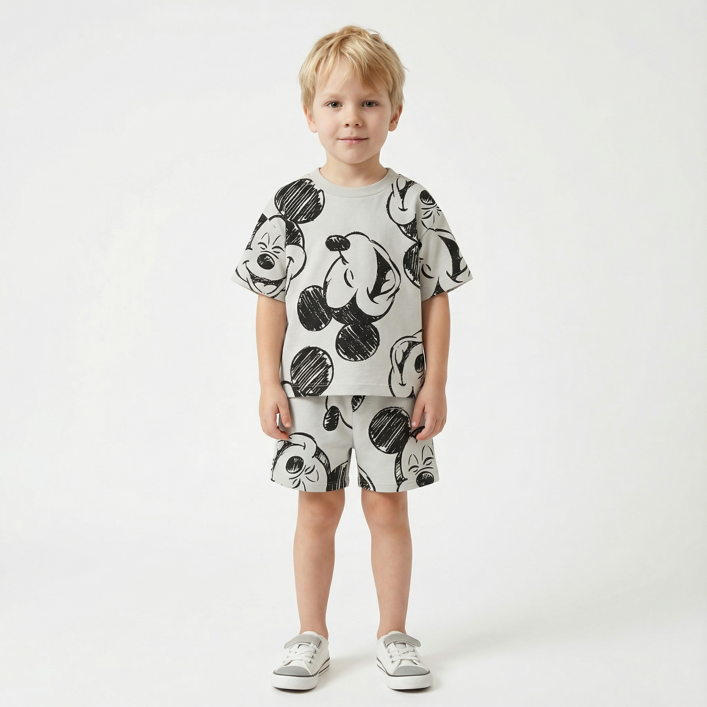 Cartoon T-Shirt and Shorts Set