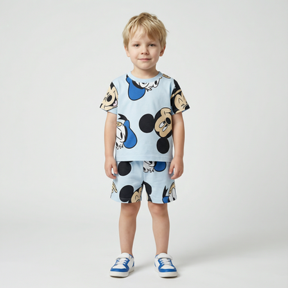 Cartoon T-Shirt and Shorts Set