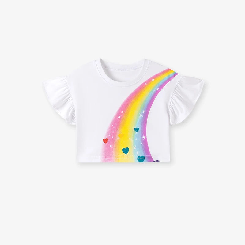 Summer Tracksuit 100% Cotton Rainbow T-Shirt & Skirt Set