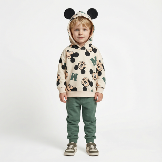 Cotton Sweatshirt and Pants Set