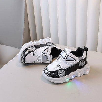 PU Leather LED Light Up Car Sneakers