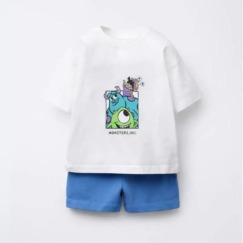 Cartoon T-Shirt and Shorts Set