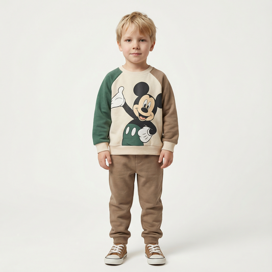 Cotton Sweatshirt and Pants Set