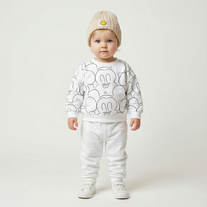 Cotton Sweatshirt and Pants Set