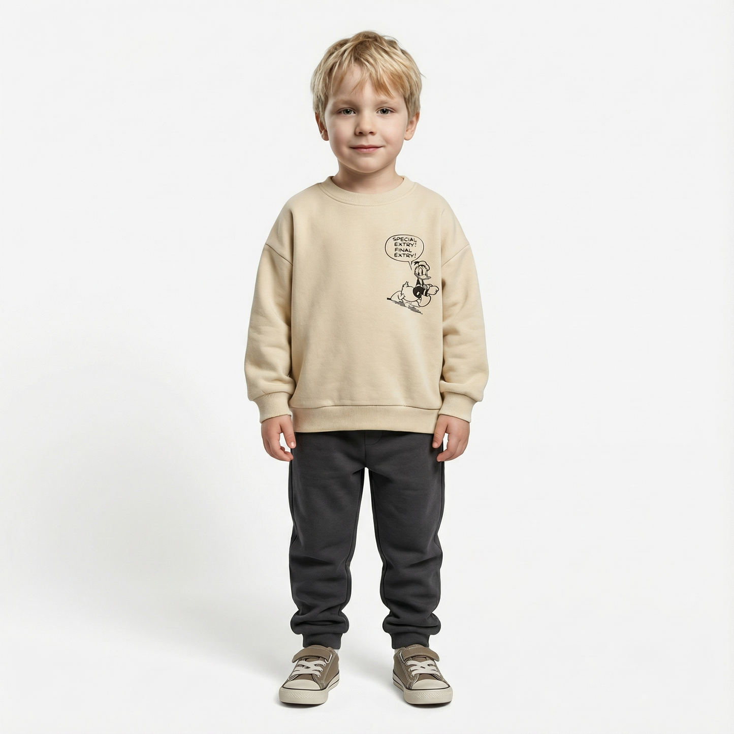 Cotton Sweatshirt and Pants Set