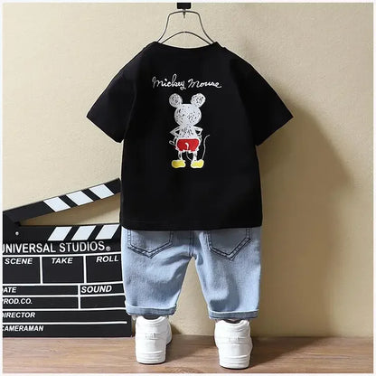 Mickey Mouse T-shirt & Jeans Shorts Set