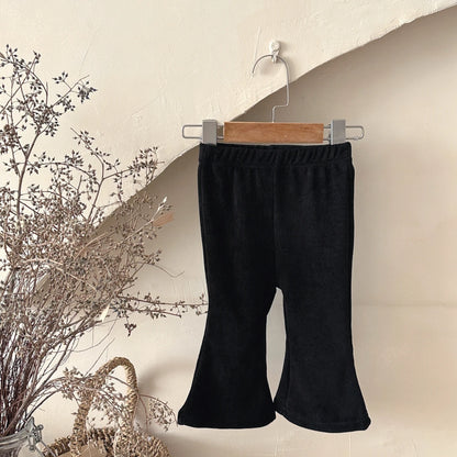 Loose Solid Color Bell Bottom Pants