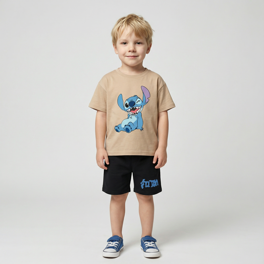 Cartoon T-Shirt and Shorts Set