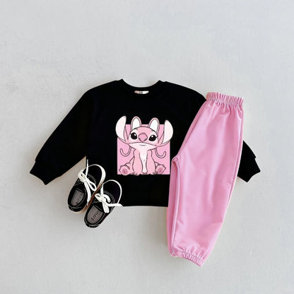 Stitch Cotton Sweatshirt and Pants Set