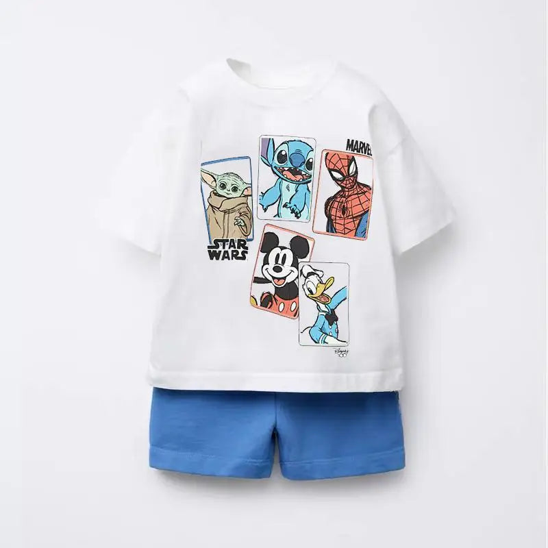 Cartoon T-Shirt and Shorts Set