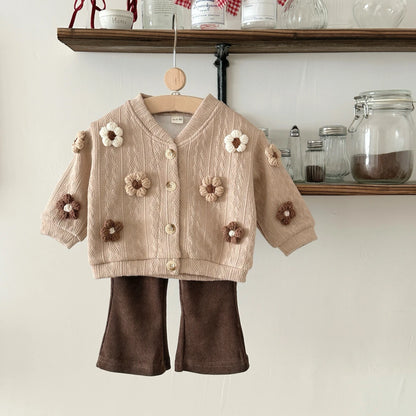 Flower Cardigan & Pants Set