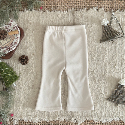 Loose Solid Color Bell Bottom Pants