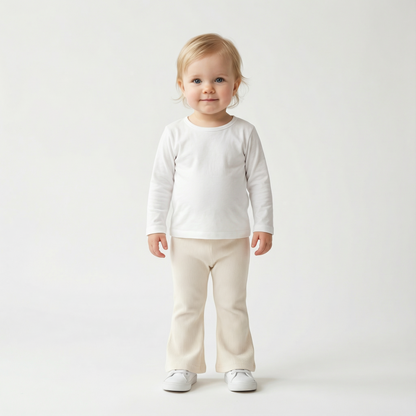 Loose Solid Color Bell Bottom Pants