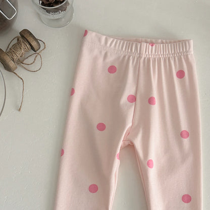 Pink Big Bow Sweatshirt & Elastic Polka Dot Pants Set
