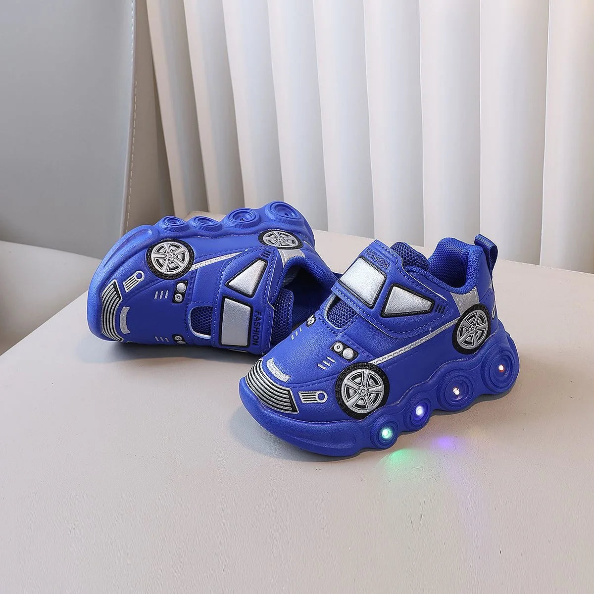 PU Leather LED Light Up Car Sneakers
