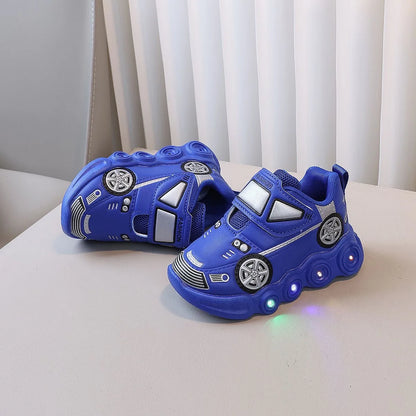 PU Leather LED Light Up Car Sneakers