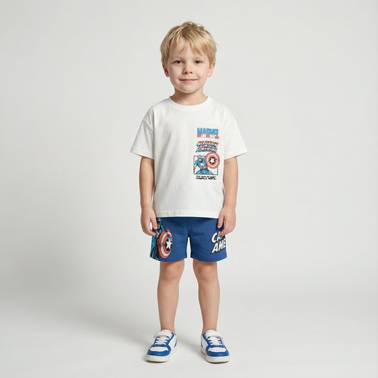 Cartoon T-Shirt and Shorts Set