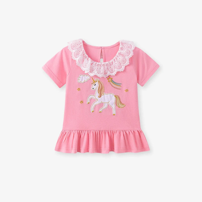 Summer 100% Cotton Unicorn T-Shirt & Shorts Set